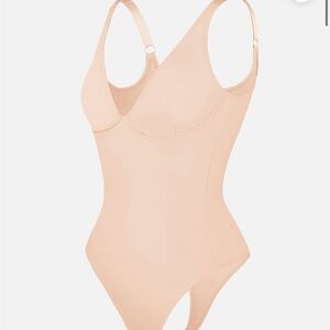 NWT Feelingirl V Neck Tummy Control Shaping Beige Bodysuit Size XXL
